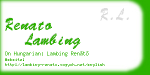 renato lambing business card